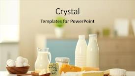  Presentation with dairy products - Colorful presentation theme enhanced with dairy products on kitchen table backdrop and a lemonade colored foreground