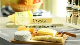  Presentation with dairy - PPT theme having dairy products on kitchen table background and a blonde colored foreground