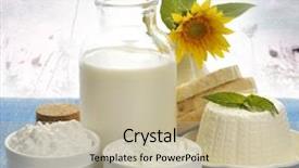  Presentation with dairy products - Slides enhanced with dairy products on nature background background and a  colored foreground