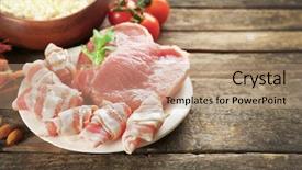  Presentation with dairy products - Colorful PPT layouts enhanced with dairy products on table backdrop and a coral colored foreground