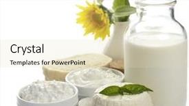  Presentation with dairy products - Beautiful slides featuring dairy products on white background backdrop and a soft green colored foreground