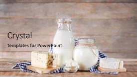  Presentation with dairy products - Cool new presentation theme with dairy products on wooden background backdrop and a mint green colored foreground