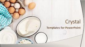  Presentation with milk dairy cheese yogurt sour - Beautiful slide deck featuring dairy products on wooden table backdrop and a sky blue colored foreground