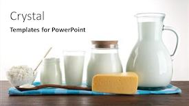  Presentation with dairy - Beautiful PPT layouts featuring dairy-products-on-wooden-table backdrop and a white colored foreground
