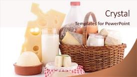  Presentation with dairy products - Slide deck having dairy products background and a sky blue colored foreground