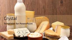  Presentation with dairy products - Colorful theme enhanced with dairy products backdrop and a coral colored foreground