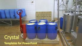  Presentation with refrigeration system - Presentation design with dairy with production system background and a tawny brown colored foreground