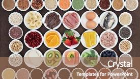  Presentation with food body - PPT theme consisting of dairy with supplement powders background and a coral colored foreground