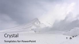  Presentation with hokkaido - Colorful slides enhanced with daisetsuzan national park during winter backdrop and a light gray colored foreground