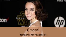  Presentation with hollywood star - Slide set enhanced with daisy-ridley-at-the-world background and a coral colored foreground