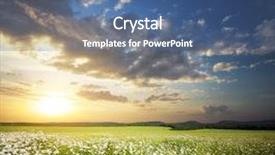  Presentation with beautiful nature - Beautiful presentation theme featuring daisywheel - beautiful landscape composition of nature backdrop and a ocean colored foreground