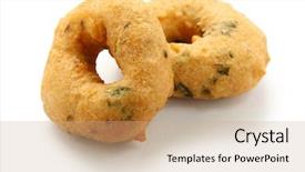  Presentation with south indian food - PPT layouts enhanced with dal flour indian snack food background and a coral colored foreground