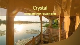  Presentation with tourism india - Amazing PPT theme having dal lake in srinagar kashmir backdrop and a tawny brown colored foreground