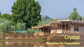  Presentation with tourism india - Presentation design with dal lake in srinagar kashmir background and a tawny brown colored foreground