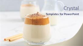  Presentation with coffee - Cool new slide set with dalgona-coffee-iced-fluffy-creamy backdrop and a sky blue colored foreground