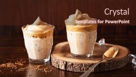  Presentation with water glass - Beautiful slide set featuring dalgona-coffee-in-glass-trendy backdrop and a wine colored foreground