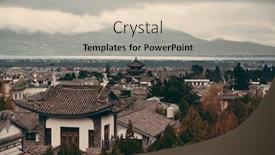  Presentation with old china - Slide set featuring dali-old-town-rooftop-view background and a lemonade colored foreground