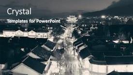  Presentation with old china - Presentation theme featuring dali-old-town-rooftop-view background and a dark gray colored foreground