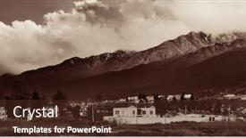  Presentation with old china - Theme featuring dali-old-town-rooftop-view background and a tawny brown colored foreground
