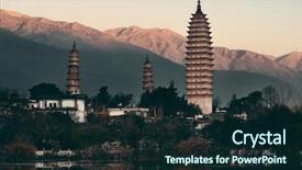 Presentation with ancient china - Cool new PPT theme with dali old town yunnan china backdrop and a wine colored foreground