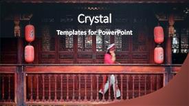  Presentation with local architecture - Audience pleasing presentation theme consisting of dali old town yunnan backdrop and a tawny brown colored foreground