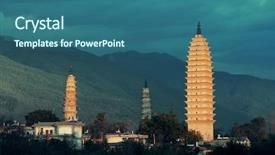 Presentation with ancient china - Beautiful presentation theme featuring dali old town yunnan backdrop and a  colored foreground