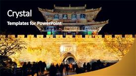  Presentation with festival china town - Amazing theme having dali town at night yunnan backdrop and a  colored foreground
