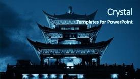  Presentation with china culture - Presentation design having dali town yunnan china background and a ocean colored foreground