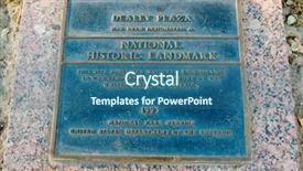  Presentation with marker - Presentation design featuring dallas - dealey plaza marker background and a ocean colored foreground