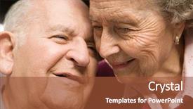  Presentation with intimacy couple - Audience pleasing presentation design consisting of dallas - portrait of a senior couple backdrop and a tawny brown colored foreground