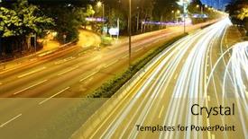  Presentation with highway dallas - Amazing slide set having dallas - traffic on highway backdrop and a yellow colored foreground