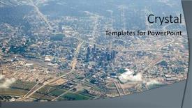  Presentation with texas - Slide deck enhanced with dallas aerial view in texas background and a light blue colored foreground