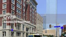  Presentation with urban buildings - PPT theme consisting of dallas downtown city urban view background and a gray colored foreground