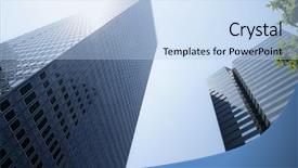  Presentation with urban buildings - Theme featuring dallas downtown city urban view background and a light blue colored foreground