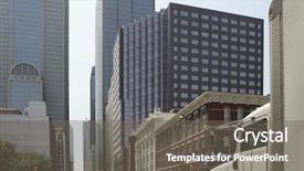  Presentation with urban buildings - Amazing theme having dallas downtown city views backdrop and a gray colored foreground