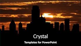 Presentation with earth rising sun illustration - Amazing PPT theme having dallas skyline at sunset illustration backdrop and a black colored foreground