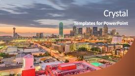  Presentation with texas - Presentation theme having dallas texas usa downtown city background and a seafoam green colored foreground