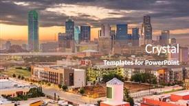  Presentation with orlando florida usa downtown city - Slides enhanced with dallas texas usa downtown city background and a coral colored foreground