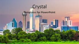  Presentation with texas - Slide deck consisting of dallas texas usa downtown city background and a soft green colored foreground
