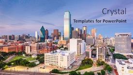  Presentation with texas - Beautiful theme featuring dallas texas usa downtown city skyline at twilight backdrop and a light blue colored foreground