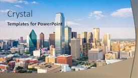  Presentation with texas - PPT layouts with dallas texas usa downtown city skyline in the afternoon background and a light blue colored foreground