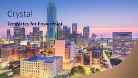  Presentation with texas - Amazing PPT theme having dallas texas usa downtown city skyline at twilight backdrop and a light blue colored foreground