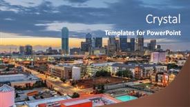  Presentation with texas - Presentation having dallas-texas-usa-downtown-city background and a teal colored foreground