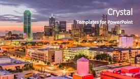  Presentation with texas - PPT theme having dallas texas usa downtown city background and a violet colored foreground