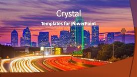  Presentation with highway dallas - Audience pleasing theme consisting of dallas texas usa downtown skyline backdrop and a violet colored foreground