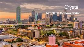  Presentation with texas - Presentation consisting of dallas texas usa skyline background and a coral colored foreground