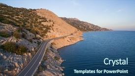  Presentation with dalmatia - PPT theme with dalmatia croatia at sun background and a ocean colored foreground