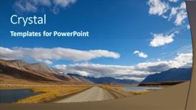  Presentation with season - PPT theme having dalton-highway-in-alaska background and a ocean colored foreground