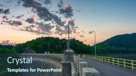  Presentation with hydroelectric plant - PPT theme consisting of dam-and-hydroelectric-power-plant background and a ocean colored foreground