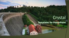  Presentation with hydroelectric plant - Presentation theme having dam-and-hydroelectric-power-plant background and a tawny brown colored foreground